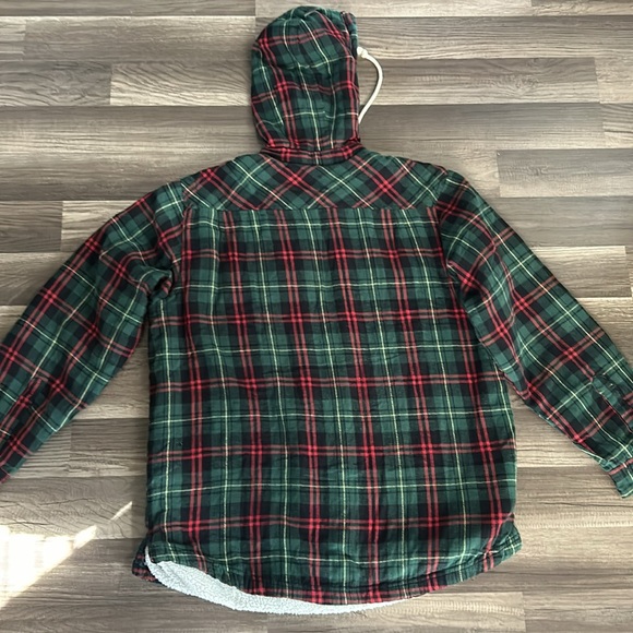 Plaid Zip-Up Hooded Sweater/Jacket - Picture 2 of 5